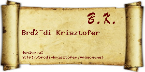 Bródi Krisztofer névjegykártya