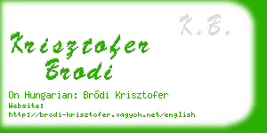 krisztofer brodi business card