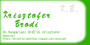 krisztofer brodi business card